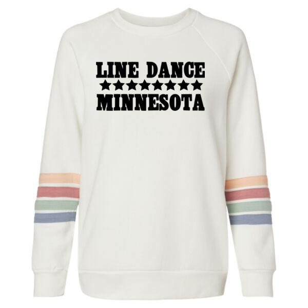   - Women's Striped Sleeves Crewneck Sweatshirt Thumbnail